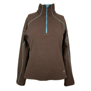 Mountain‎ Hardwear Jacket Womens Sz Small Brown 1/4 Zip Fleece Pullover